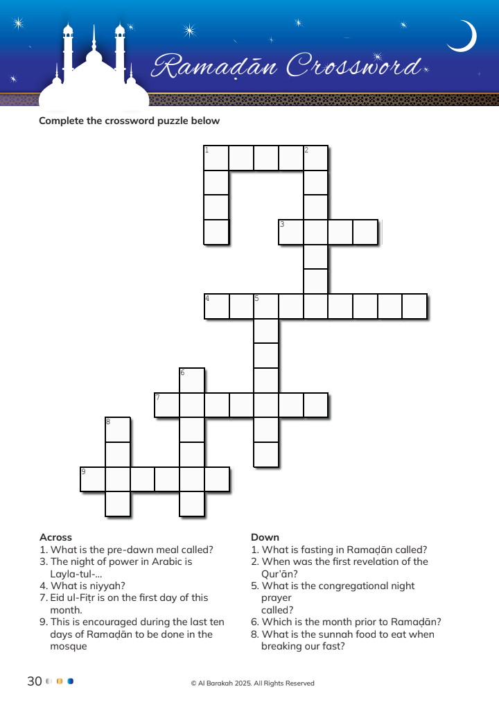 Learn About Ramadan - Activity & Learning Workbook